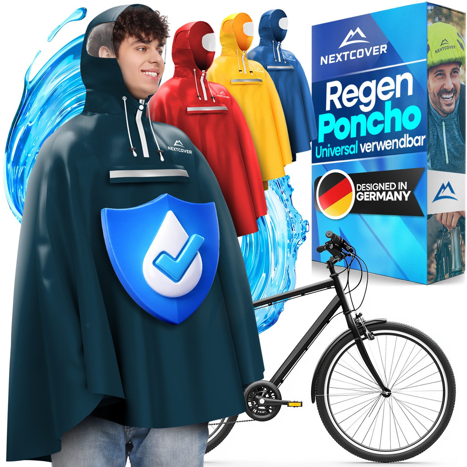 Nextcover Regenponcho NEXTCOVER® NEU Regenponcho Fahrrad für Damen & Herren