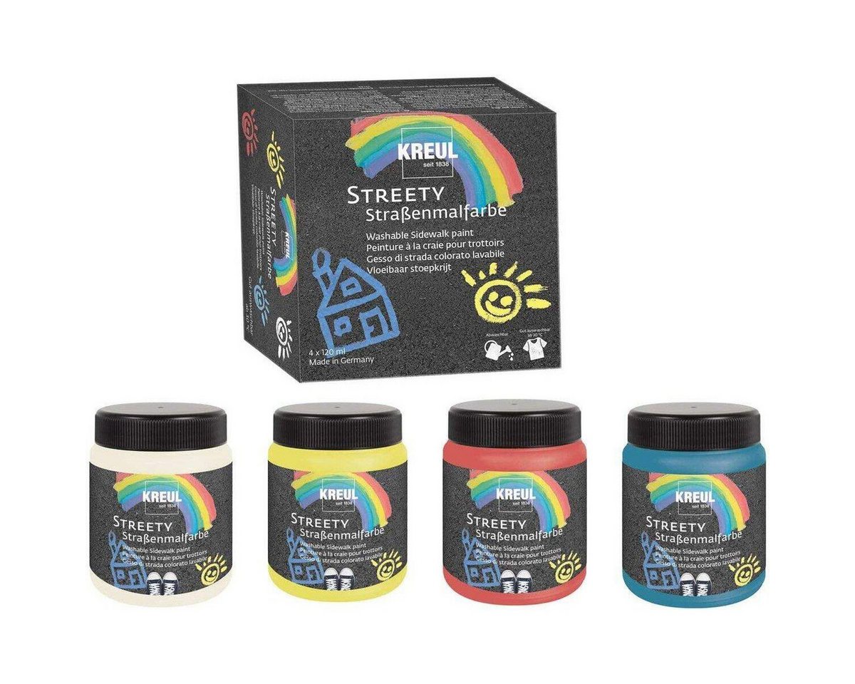 Thumbnail - Kreul Malkreide KREUL Streety Straßenmalfarbe Starter Set, 4 Farben mit je 200 ml