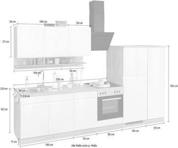 Kochstation Küche KS-Virginia, Breite 320 cm, wahlweise mit E-Geräten