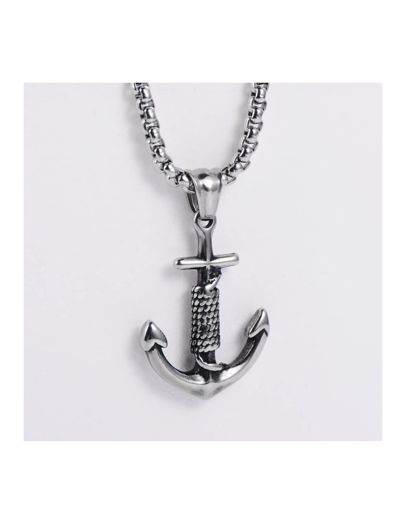 Paletti Ankeranhänger Anker Anhänger Edelstahl silberfarben – Halsketten Schmuck maritim, Anlass Geburtstag Weihnachten