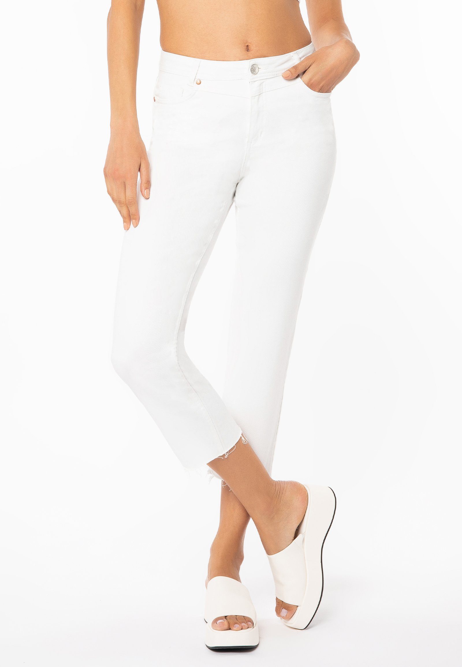 Fresh Made Ankle-Jeans Straight-Leg-Jeans cropped