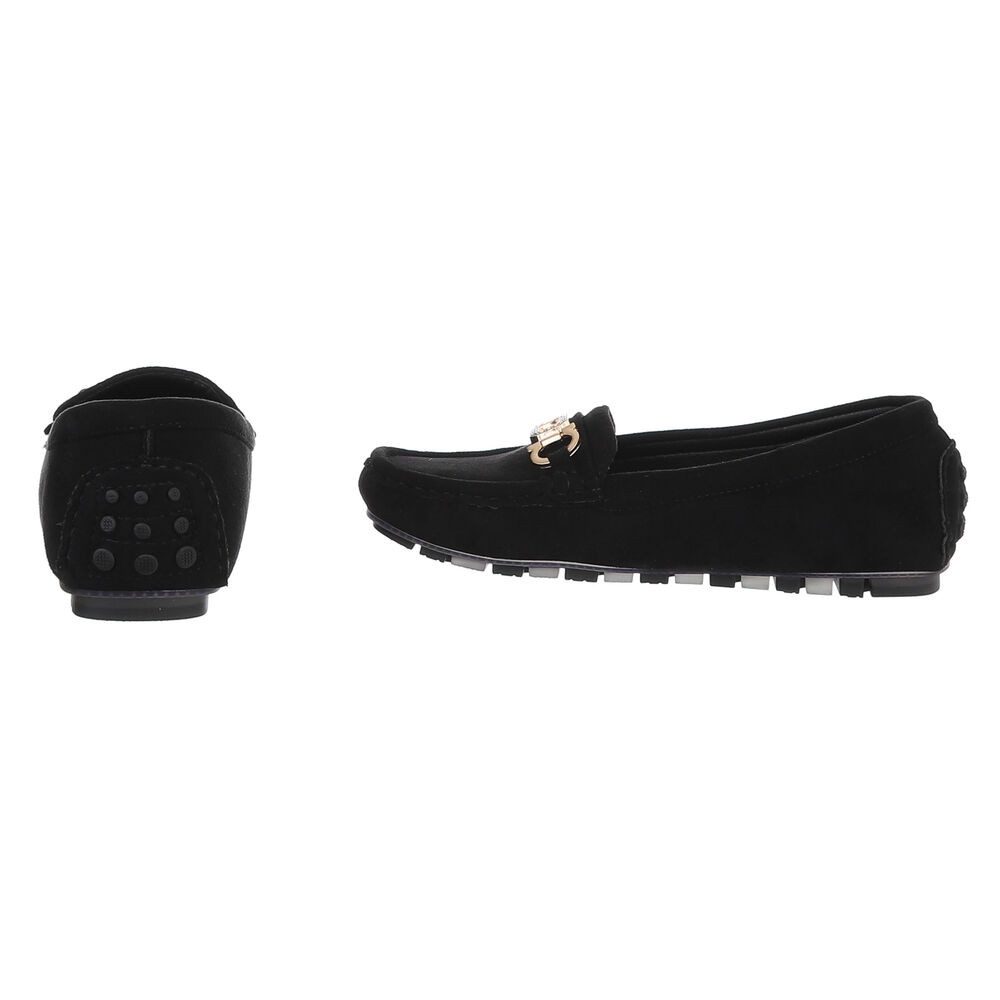 Ital-Design Eleganter Mokassin für Damen mit Verschluss-Details Slipper (91260982) Flach Mokassins in Schwarz – Bild 5 von 5