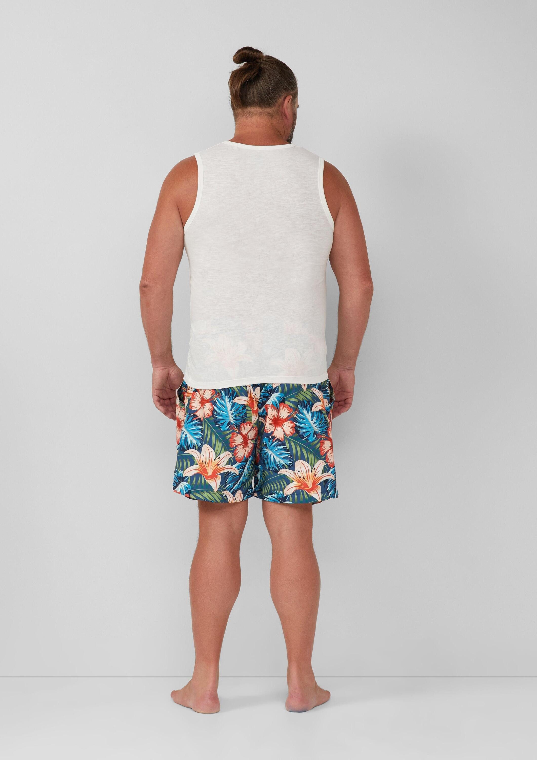 s.Oliver Badehose Badehose Badeshorts mit Elastikbund und Tunnelzug