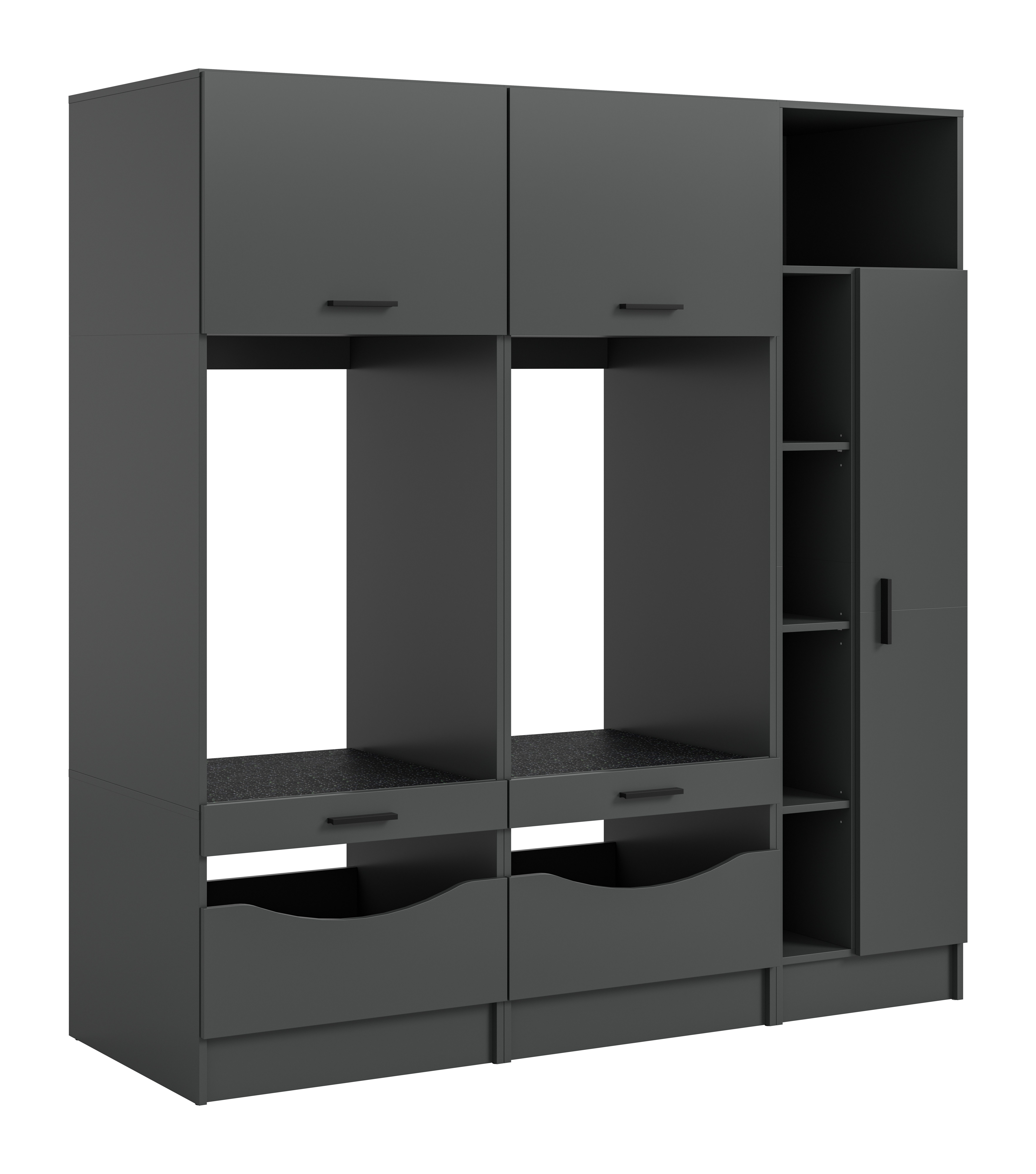 welltime Badmöbel-Set FALAS, 3-teilig, Hauswirtschaftsraum Set, Breite 182 cm, (Set, 3-St., bestehend aus: 2x Waschmaschinenumbauschrank & 1x Mehrzweckschrank), Kombination, Waschmaschinenumbau, Waschmaschinenschrank, Wäschekammer