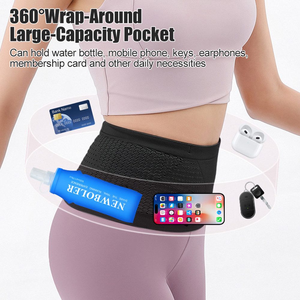 Blusmart Bauchtasche Nahtlose unsichtbare Laufgürteltasche (LaufHüfttasche für Herren und Damen, Tragbar, elastisch), Für Fitnessstudio, Fitness, Marathon – Bild 4 von 5