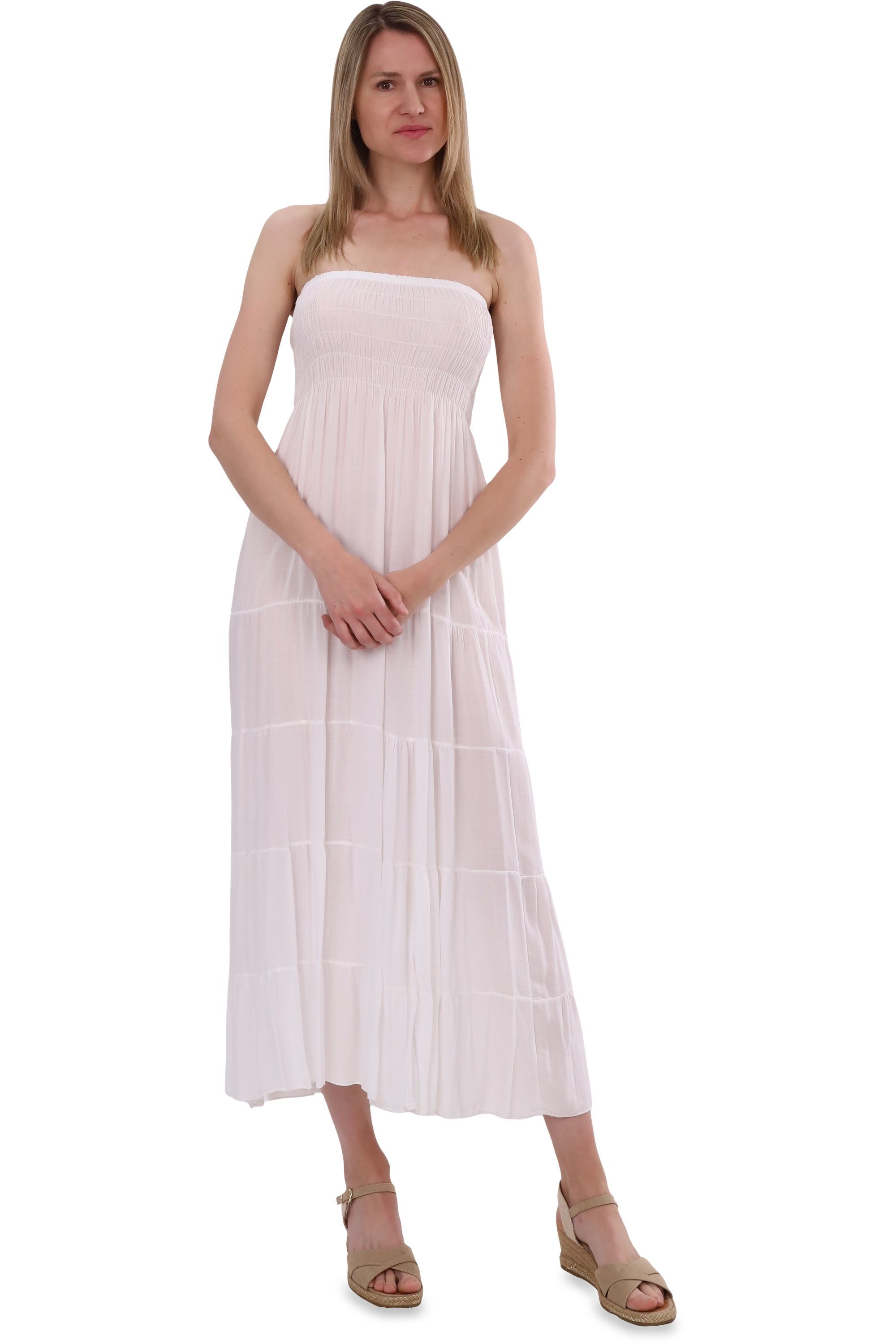 malito more than fashion Bandeaukleid malito Damen Bandeaukleid 4635 figurumspielendes Sommerkleid Strandkleid Einheitsgröße