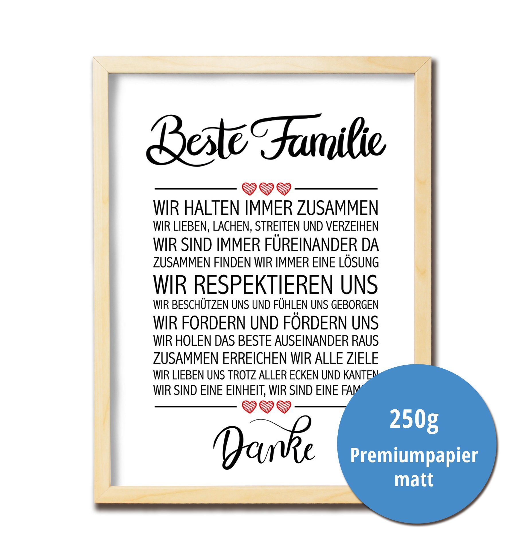 Close Up Poster Beste Familie Kunstdruck 30 x 40 cm