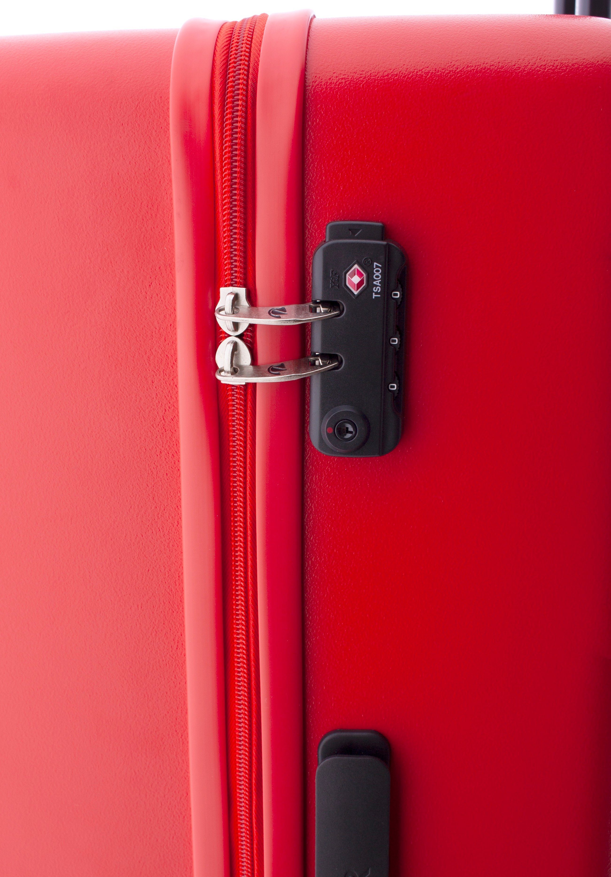 rot cm, Koffer Rollen 3,8kg, 4 4 Hartschalen-Trolley Farben GLADIATOR TSA, XL-78