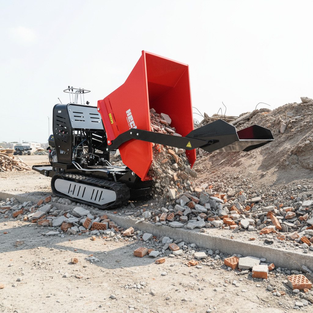Hecht Raupendumper 2955 mit Selbstladefunktion 9 PS Raupenantrieb vollhydraulisch, 1-tlg., Mini-Dumper Kettendumper 500 kg