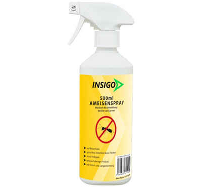 INSIGO Ameisengift Ameisen Spray gegen Ameisen, Larven & Eier, 0.5 l, 1-St., auf Wasserbasis, geruchsarm, brennt / ätzt nicht, mit Langzeitwirkung