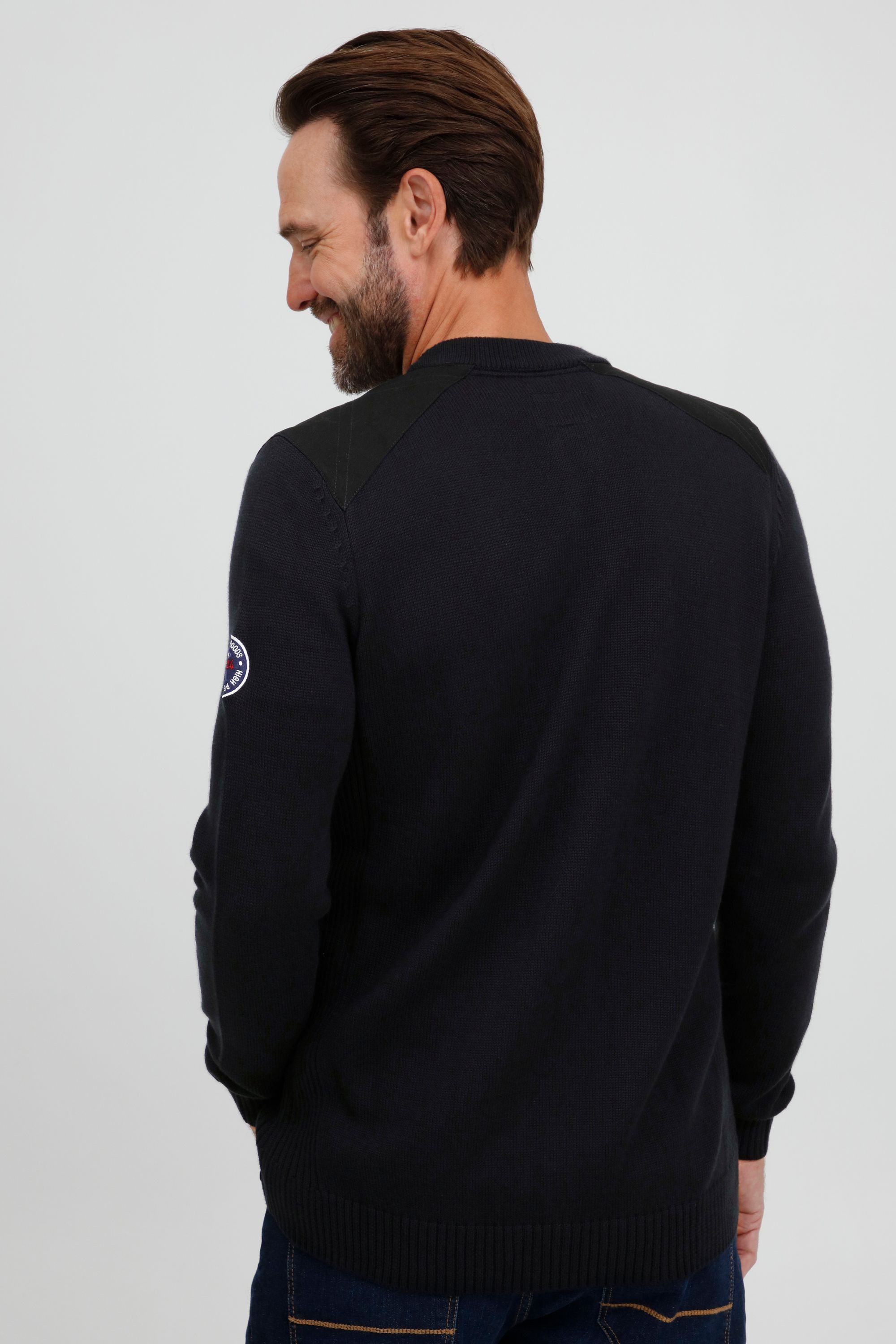 FQ1924 Strickjacke FQErland Strickjacke mit kurzem Stehkragen