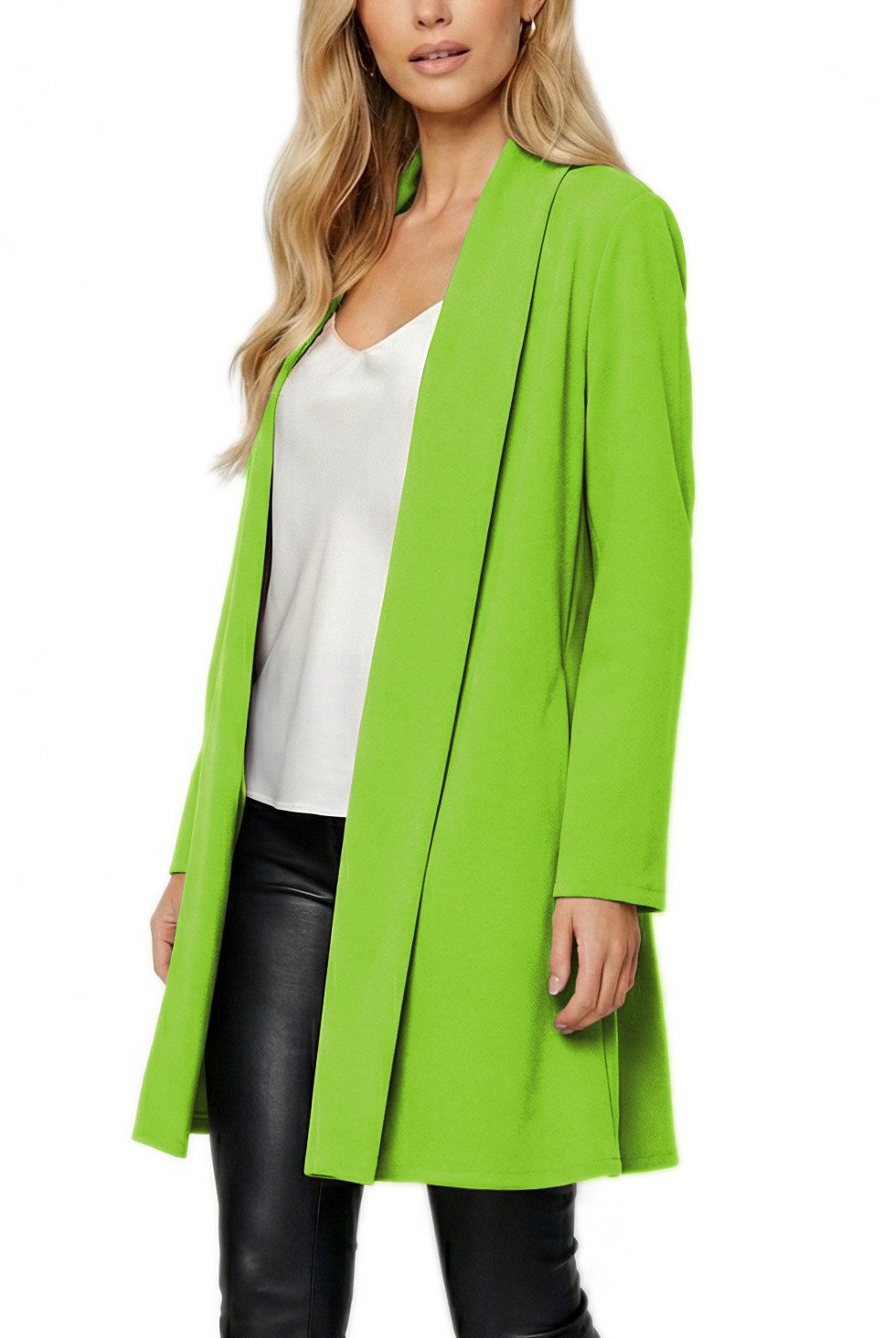 dy_mode Cardigan Damen Langcardigan offen Leichte Übergangsjacke für Frühjahr Sommer in Unifarben, Ohne Verschluss
