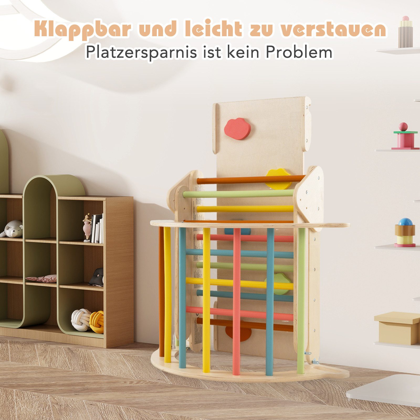 COSTWAY Klettergerüst, 4 in 1 Kletterbogen mit Rampe, Tragfähigkeit von 50kg