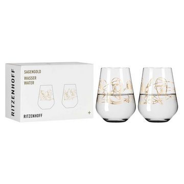 Dekomiro Gläser-Set Dekomiro Ritzenhoff Sagengold Wasser Gläser 4er-Se, Kristallglas