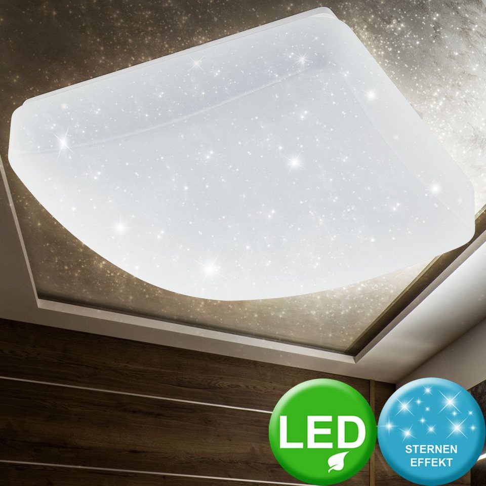 Warmweiß, fest Leuchte Decken LED LED-Leuchtmittel weiß Hochwertige EGLO Effekt Watt Kristall verbaut, 11 Deckenleuchte, LED