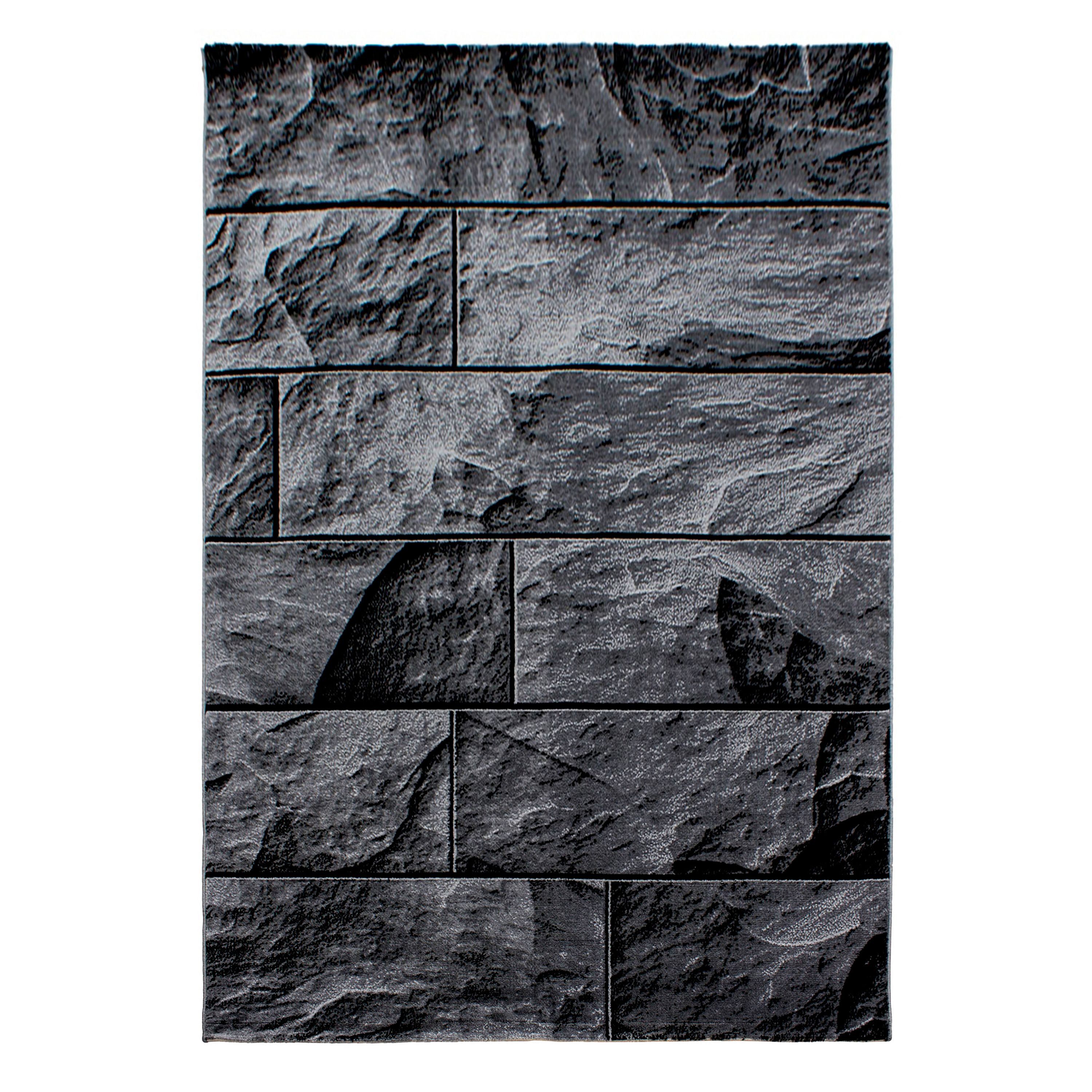 Teppich Steindesign, Teppium, Rechteckig, Höhe: 12 mm, Modern Kurzflor Teppich Wohnzimmer Steinmauer Optik versch. größe