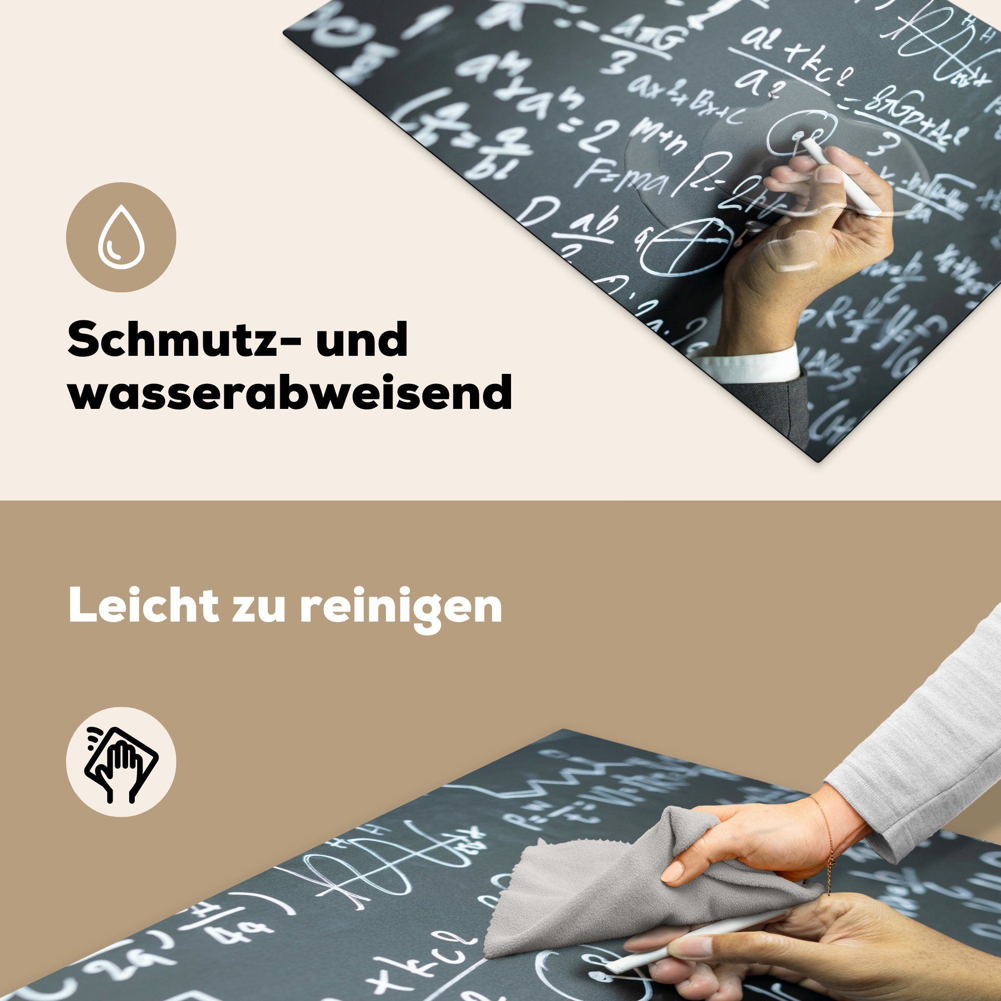 (1 MuchoWow tlg), Mathematische für küche, Vinyl, Induktionskochfeld Berechnungen, die Ceranfeldabdeckung Schutz 81x52 Herdblende-/Abdeckplatte cm,