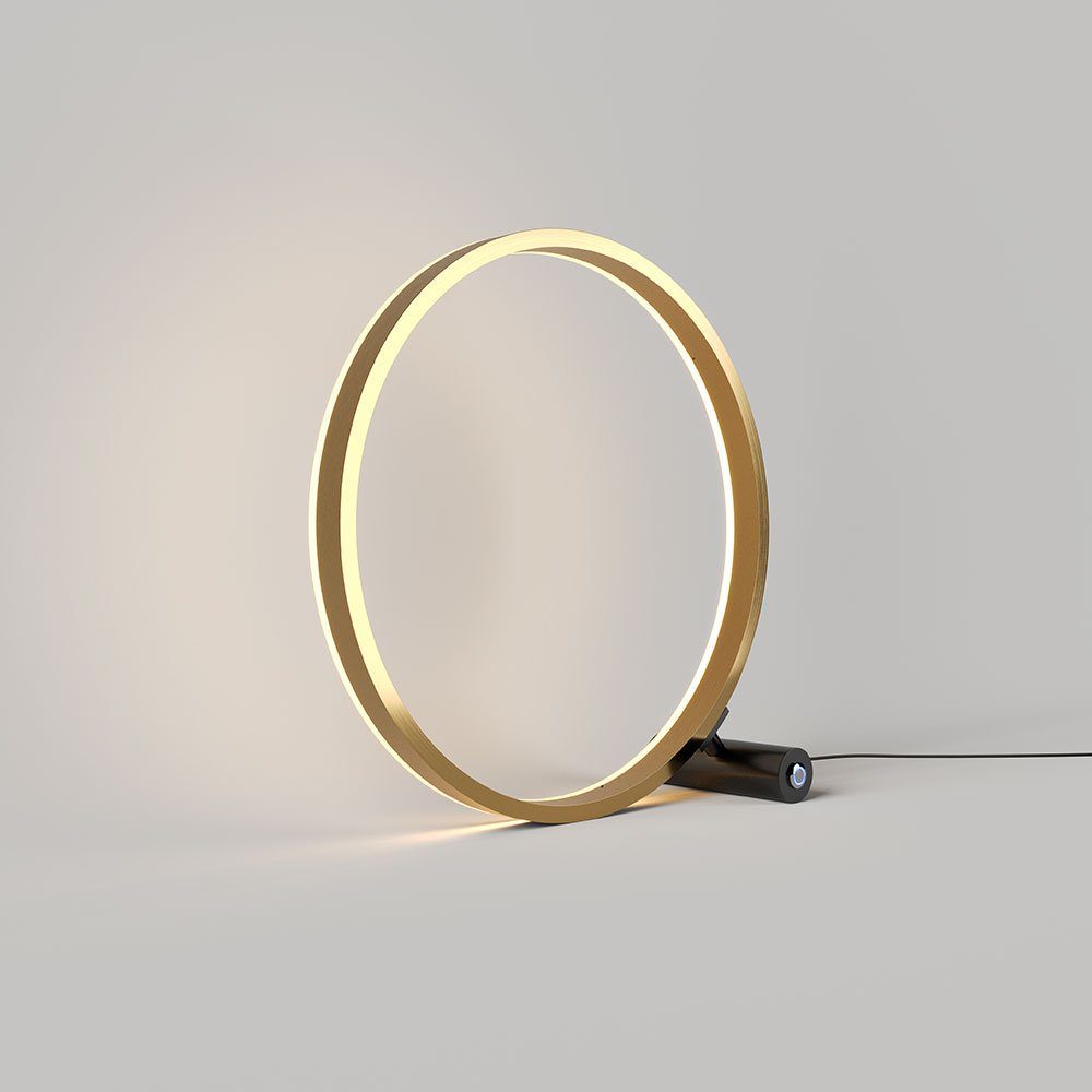 Direkt LED Indirekt Gold, Warmweiß oder s.luce Tischleuchte Ringlampe Schwarz, Schwarz/Gold