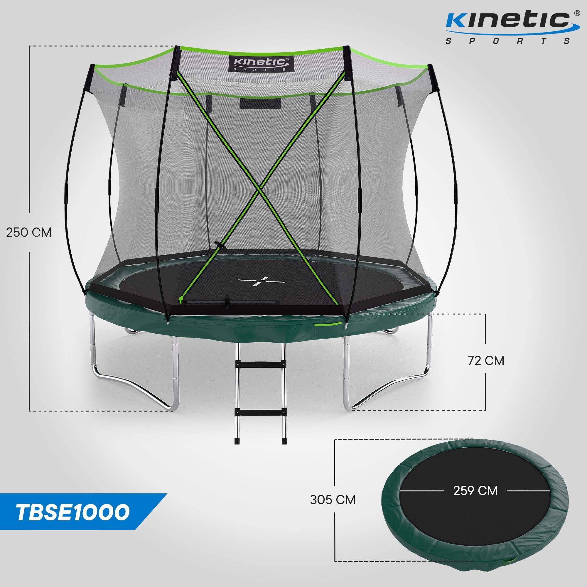 Kinetic Sports Gartentrampolin BUNGEE SAFETY ELITE, Ø 305 cm, Bungee-Seil Federung, Ultraleise, AirMAXX Sprungtuch – Bild 5 von 5