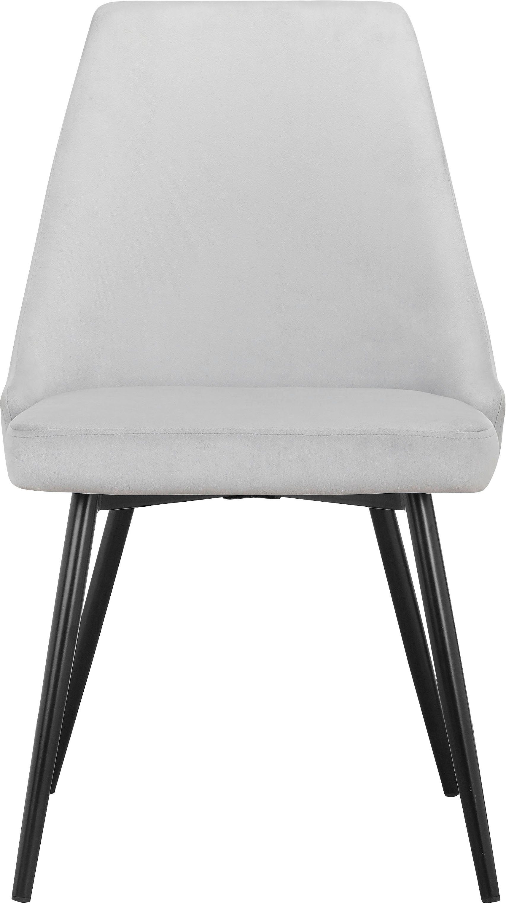 hellgrau Stuhl St), Rücken Sitzpolster hellgrau Malio | Metallbeinen und 2 schwarzen INOSIGN und (Set, mit Esszimmerstuhl eleganter