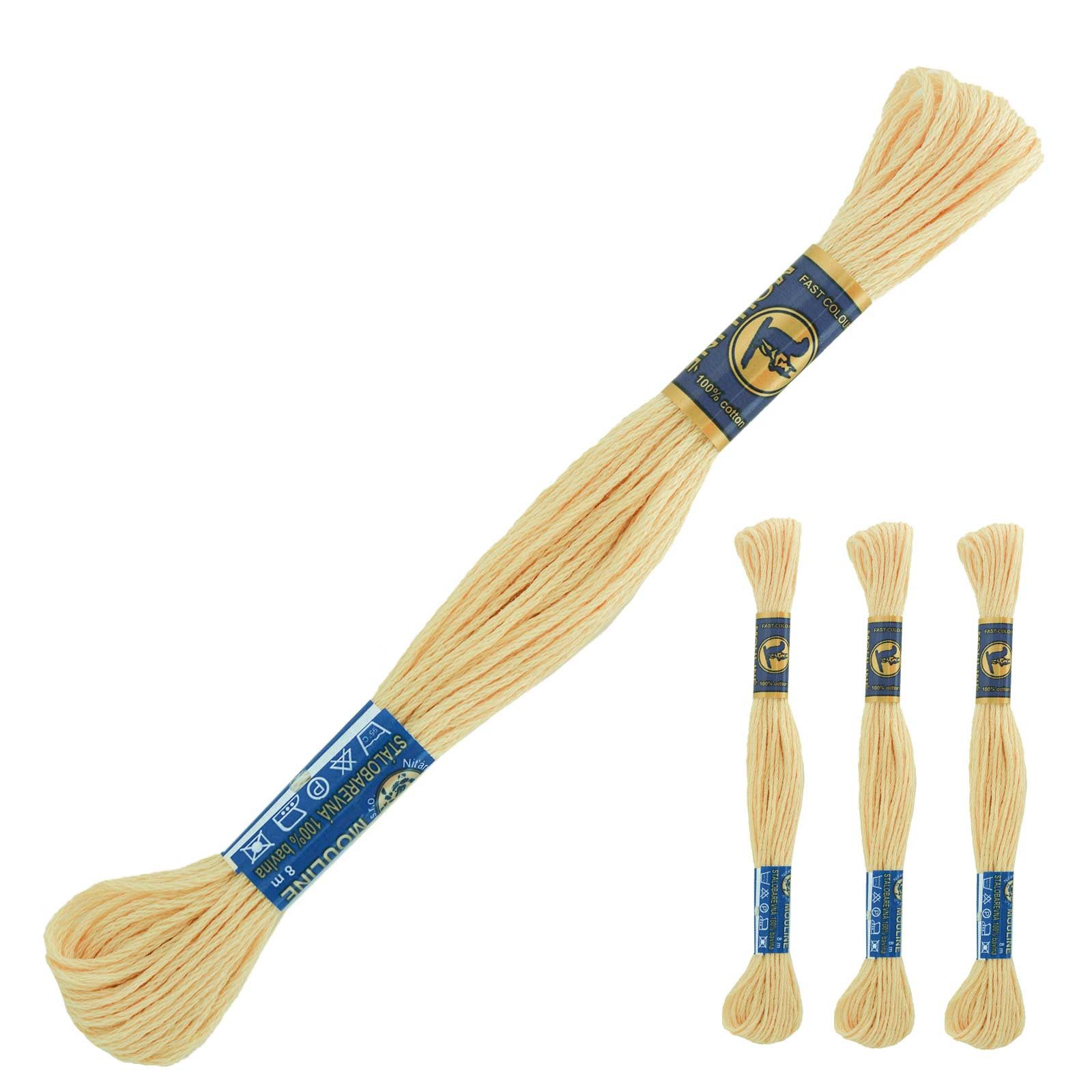 maDDma 3 Docken Stickgarn / Sticktwist Stickgarn, 8 m, 7132 sandig