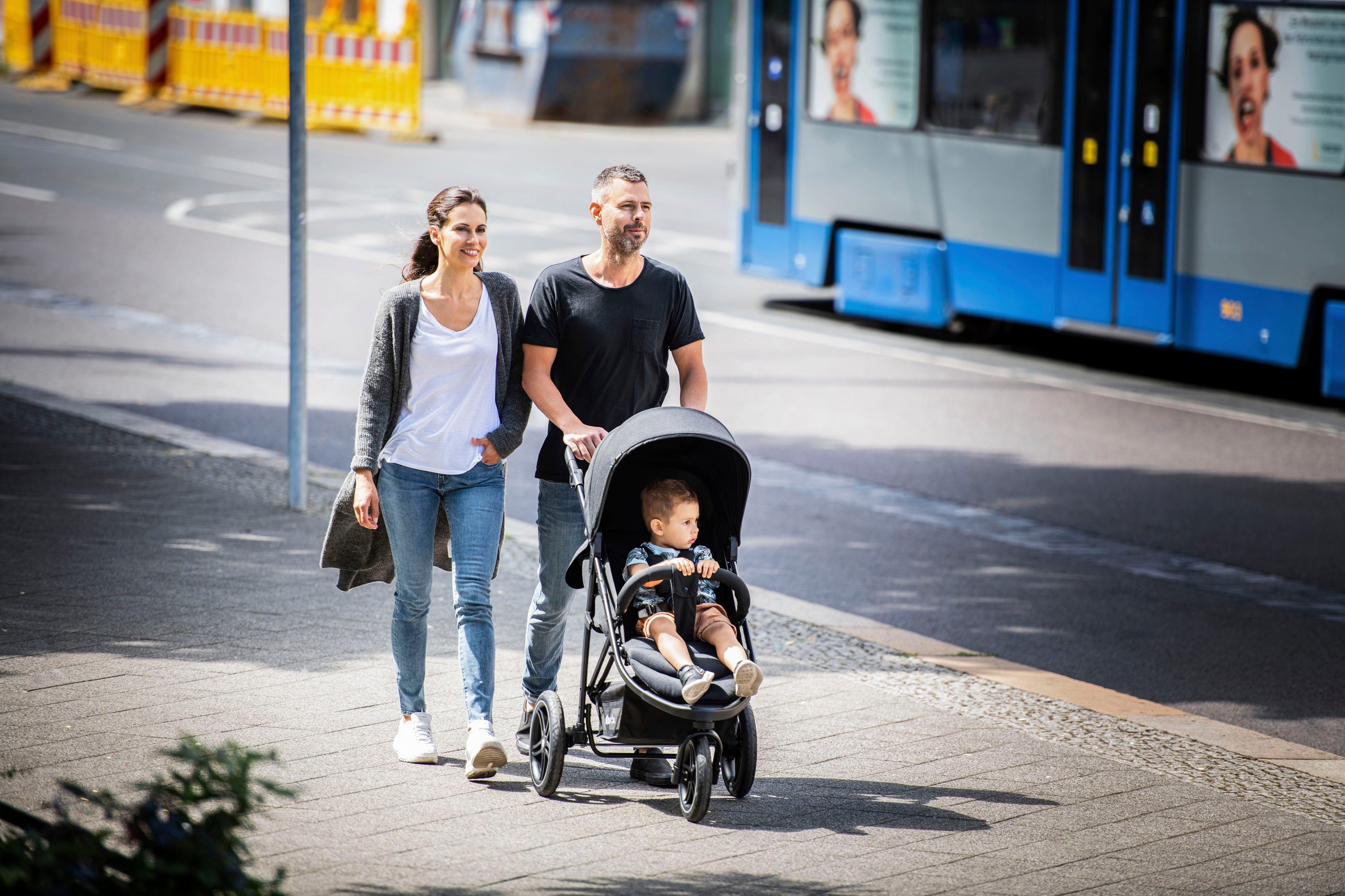 Hauck Dreirad-Kinderwagen Rapid 3R, black, mit schwenk- und feststellbarem Vorderrad