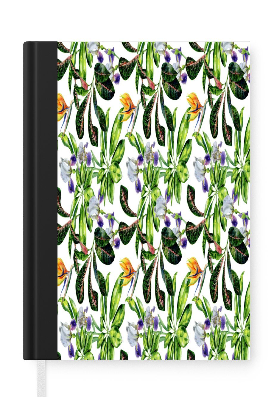 MuchoWow Notizbuch Paradiesvogelpflanze - Blumen - Muster, Journal, Merkzettel, Tagebuch, Notizheft, A5, 98 Seiten, Haushaltsbuch
