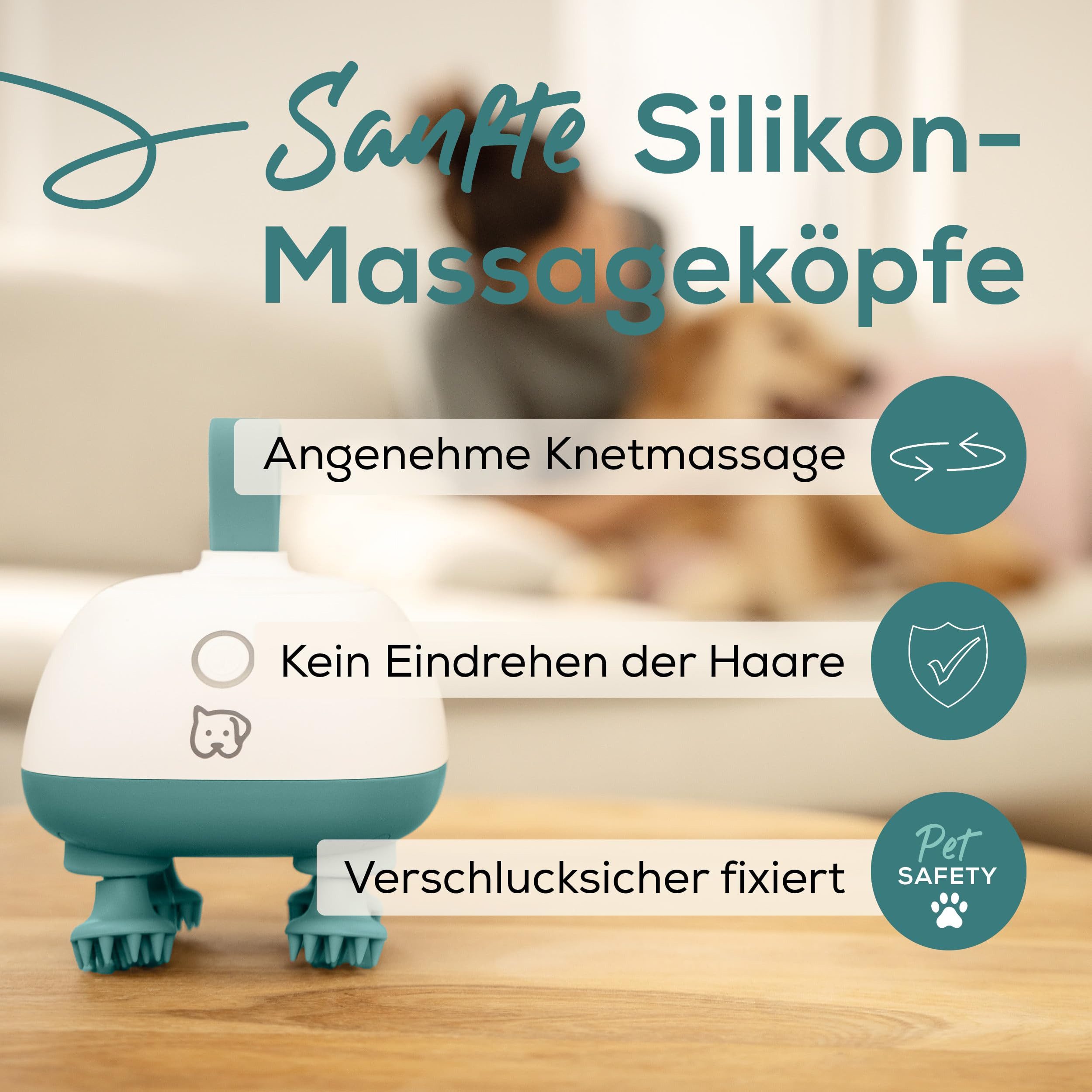BEURER Massagegerät PP 410 Buddy, Massagegerät mit 4 rotierenden Silikonaufsätzen