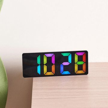 AUKUU Wecker Elektronische Elektronische Uhr mit RGB Farbwechsel einfacher multifunktionaler Wecker kreative Uhr große Bildschirmuhr