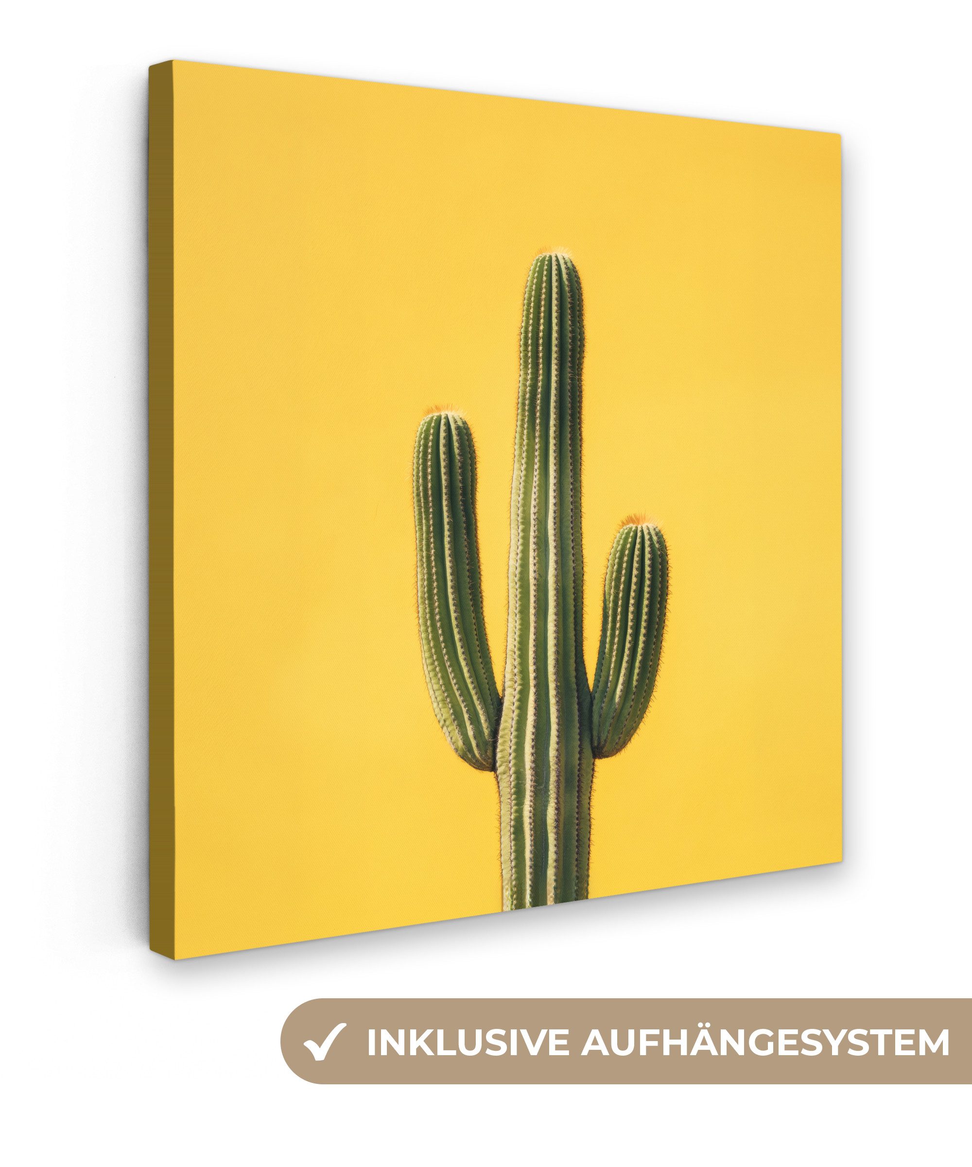 Leinwandbild Kaktus - Grün - Minimalistisch