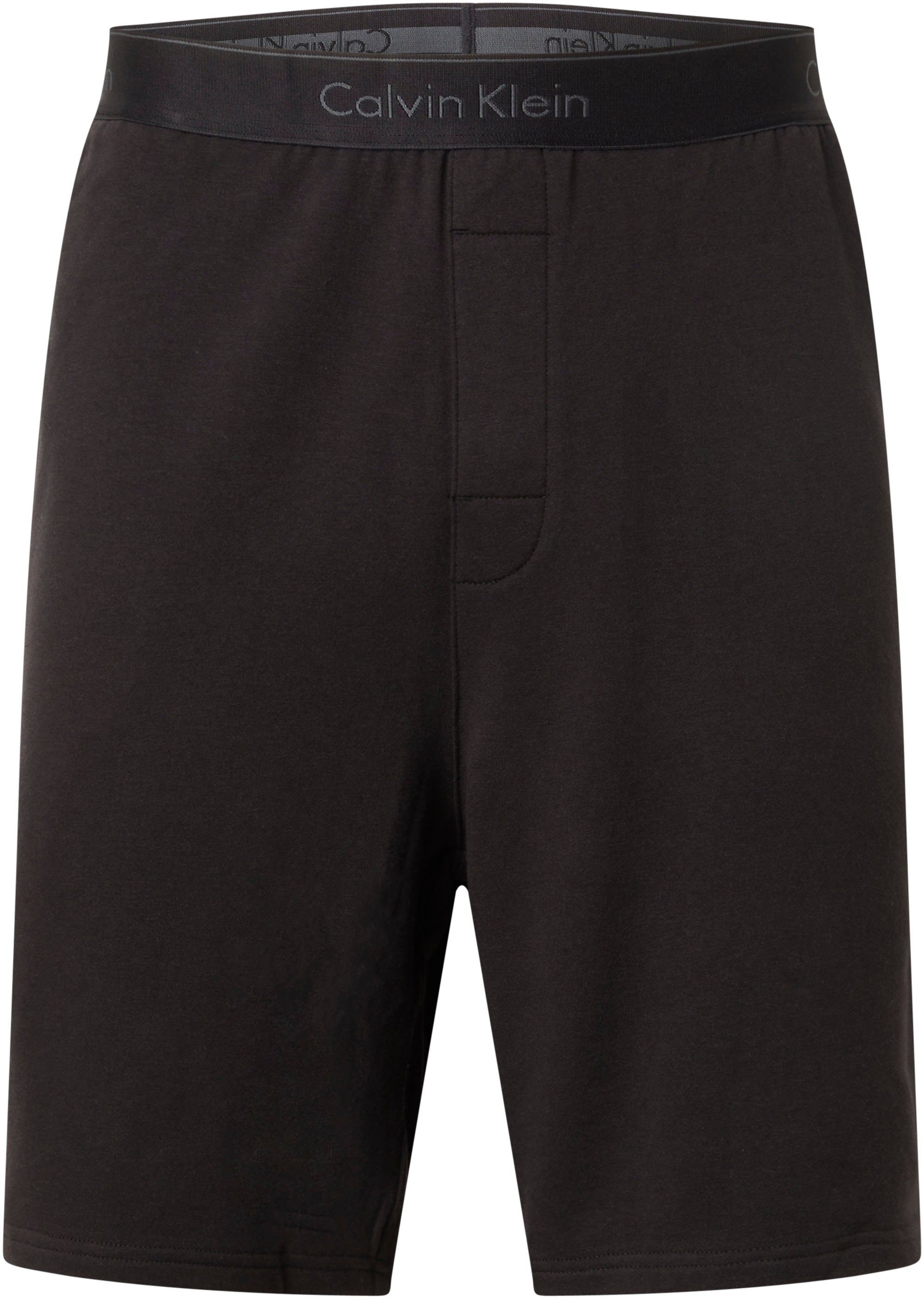 Underwear Klein schwarz Schlafshorts am Calvin Wäschebund Klein Logoschriftzug mit Calvin