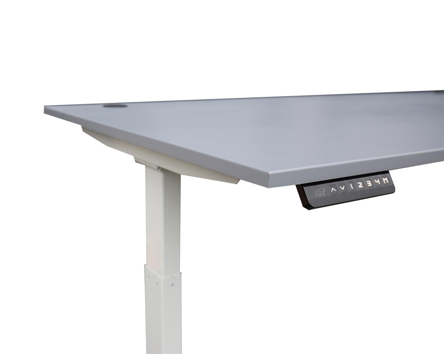 Steelboxx Schreibtisch Elektrisch höhenverstellbarer Schreibtisch / 1600 800 750-1300mm 600-1250mm 1-St), Elektromotorisch x von höhenverstellbar (Komplett-Set