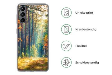 MuchoWow Handyhülle Wald - Sonne - Natur - Herbst, Phone Case, Handyhülle Samsung Galaxy S21, Silikon, Schutzhülle
