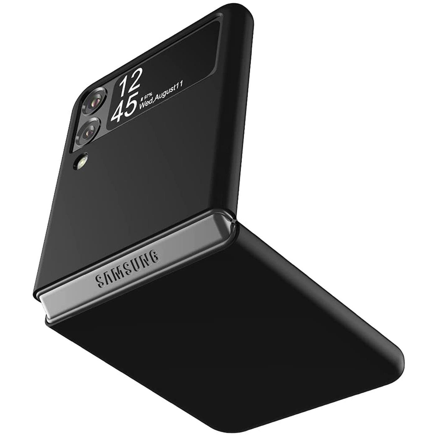 CoolGadget Handyhülle Black Series Handy Hülle für Samsung Galaxy Z Flip 3 6,7 Zoll, Edle Silikon Schlicht Schutzhülle für Samsung Z Flip 3 5G Hülle