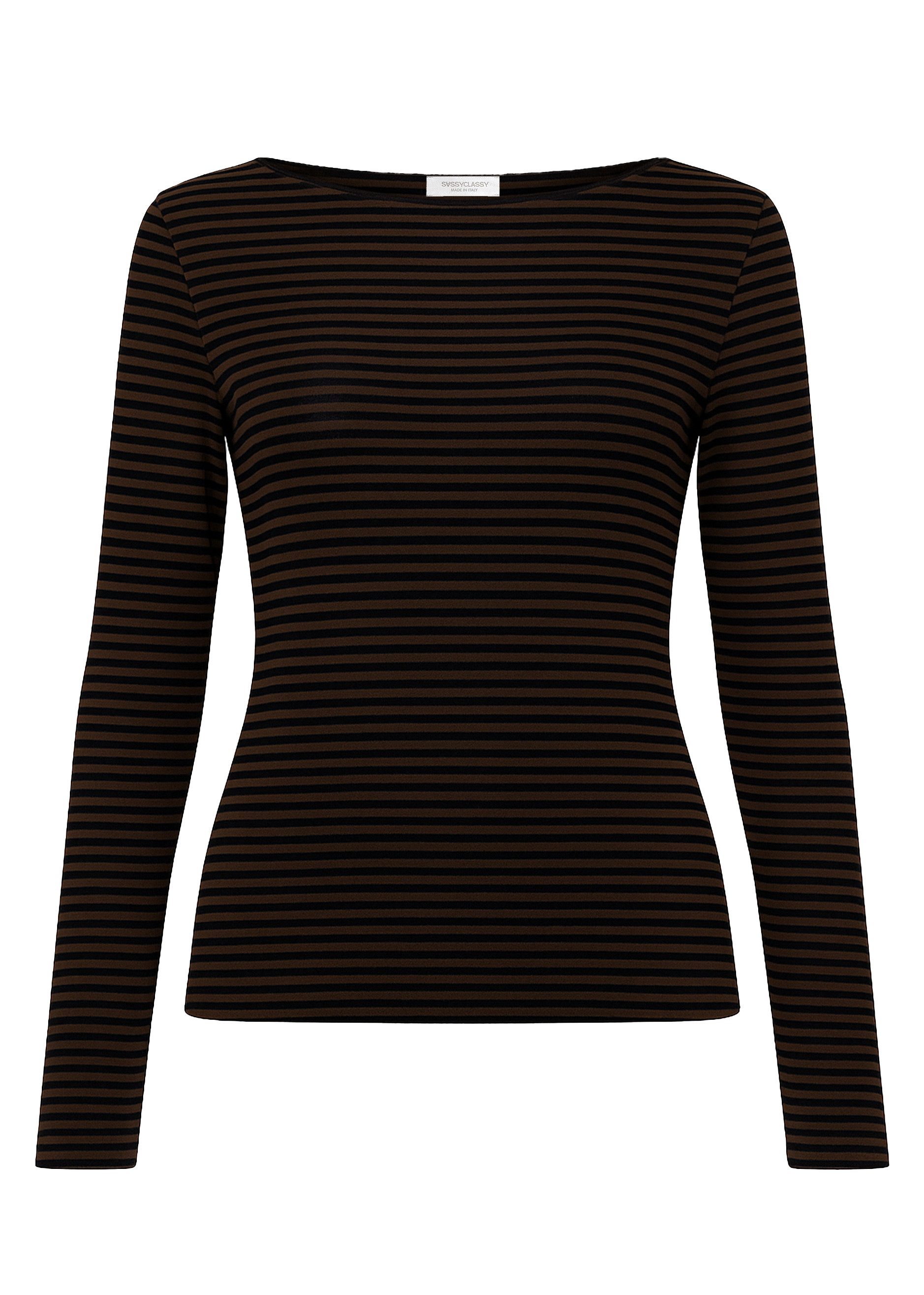 SASSYCLASSY Langarmshirt Langarmshirt mit Kaschmiranteil für Damen Gestreif günstig online kaufen