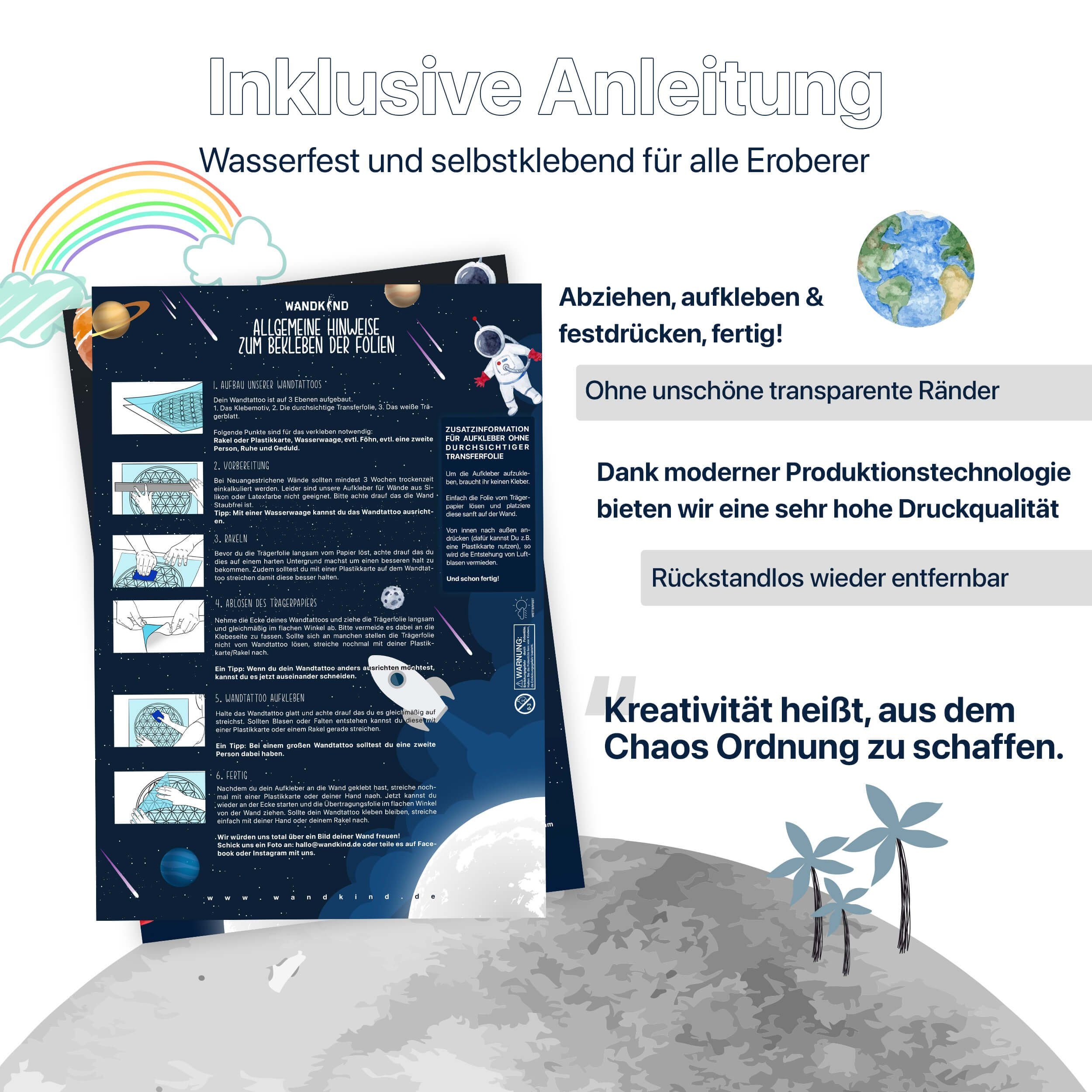 WANDKIND Wandtattoo Heissluftballon Tiere V396 (Bär), Selbstklebend