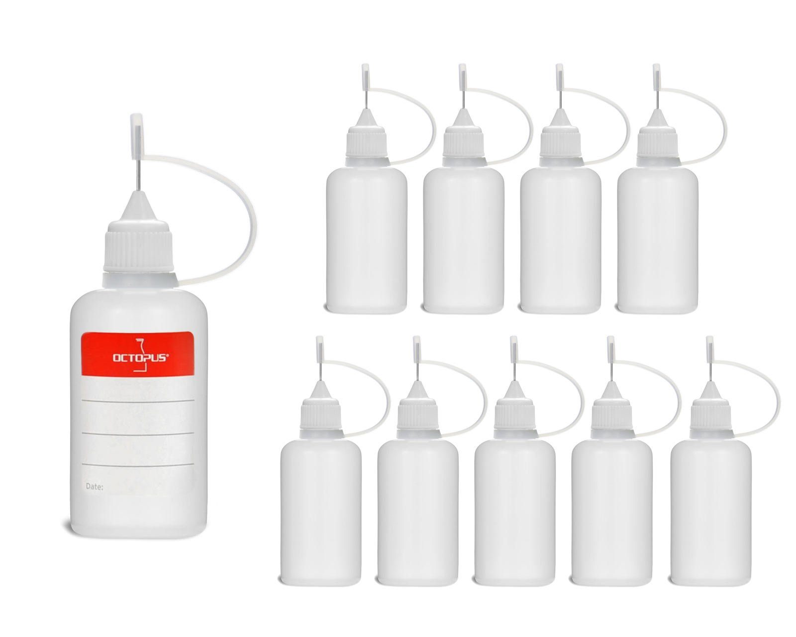 OCTOPUS Kanister 10 Plastikflaschen 30 ml aus LDPE, G14, Tropfverschluss mit Nadelkappe (10 St)