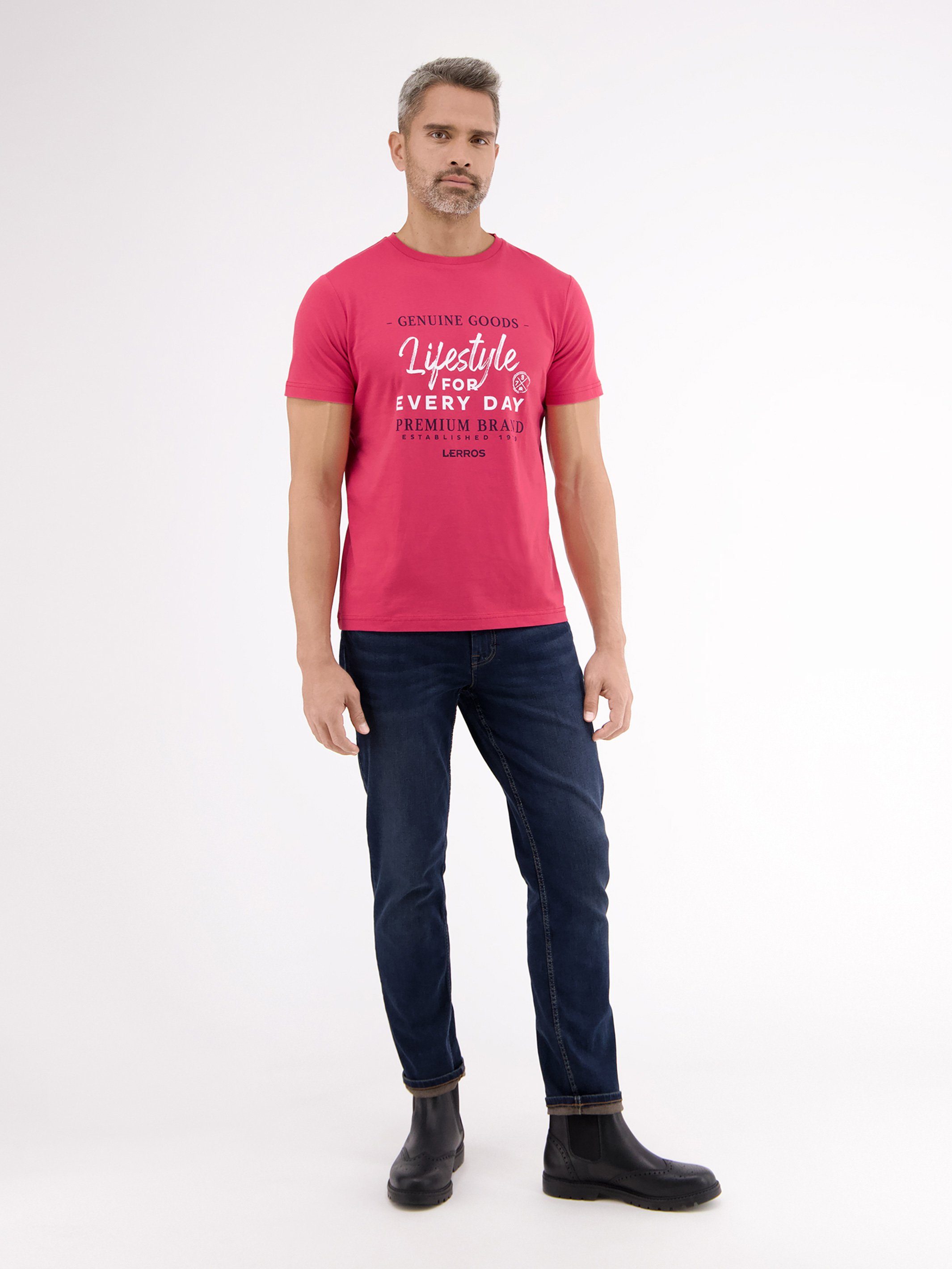 ROSE T-Shirt T-Shirt DUSTY mit LERROS LERROS Frontprint