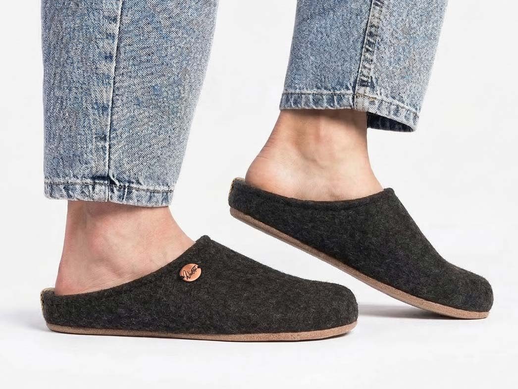 WoolFit Barefoot Filzpantoffeln mit extra Zehenfreiheit Hausschuh ideal für breite Füße – Bild 4 von 5