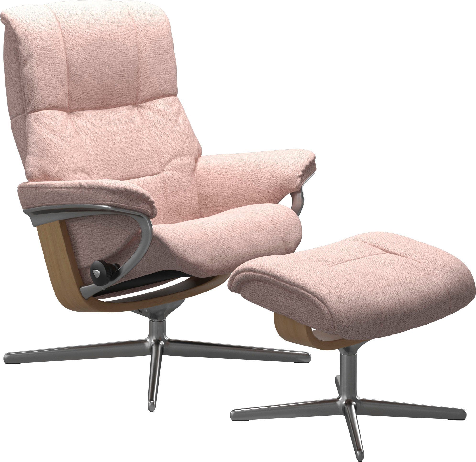 Stressless® Relaxsessel Mayfair (Set, Eiche Hocker), Base, mit Cross Größe S, M & mit Hocker, mit Relaxsessel Holzakzent L