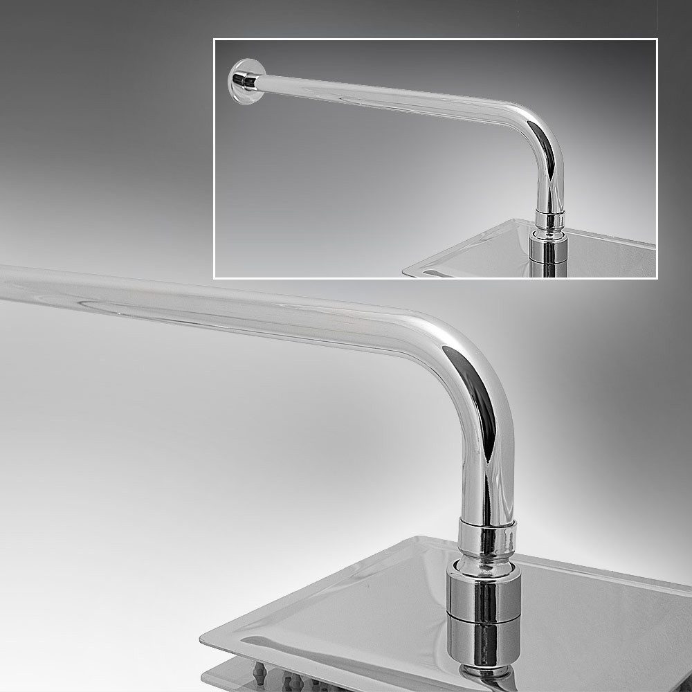 Bituxx Duscharmatur Edelstahl Wandhalterung für Duschkopf Rund 38cm (MS-14435)