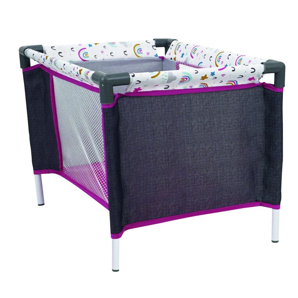 Babypuppe Besttoy - Puppenreisebett Regenbogen