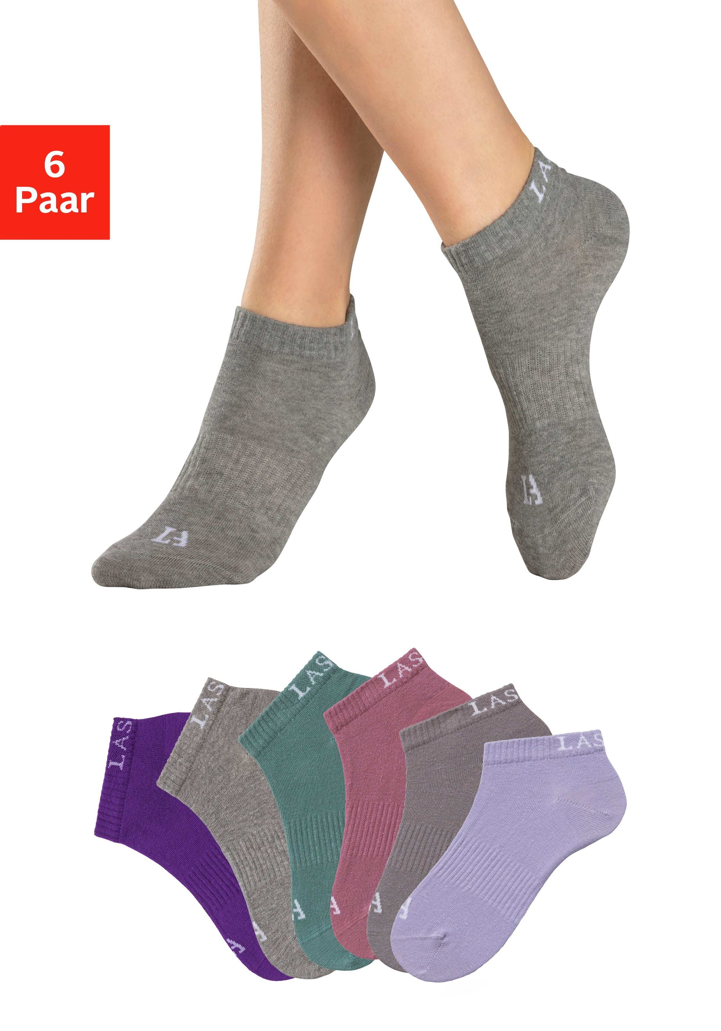 LASCANA ACTIVE Носки для кроссовок (Packung, 6-Paar) mit eingestricktem Marken Logo