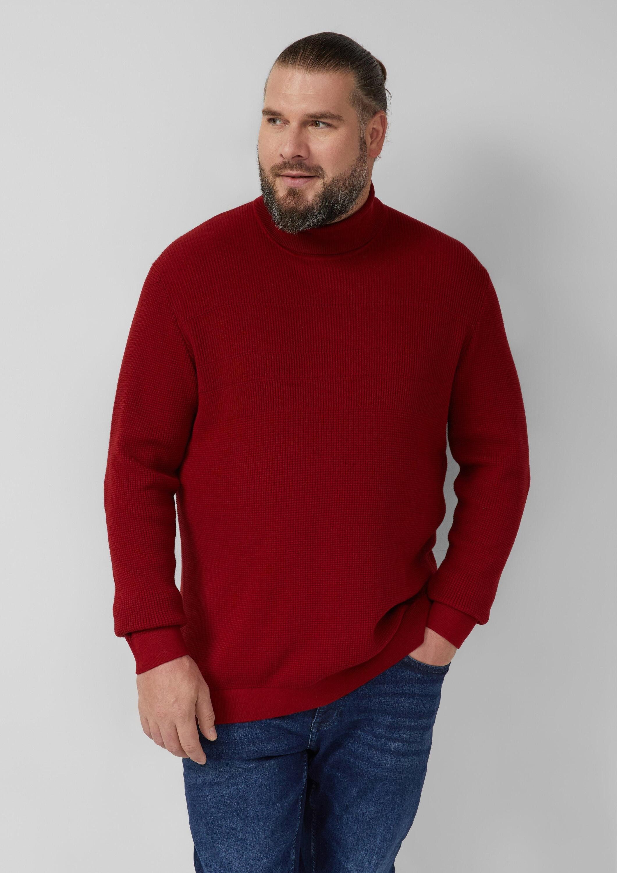 s.Oliver Longpullover Strickpullover Strukturmix-Pullover aus reiner Baumwo günstig online kaufen