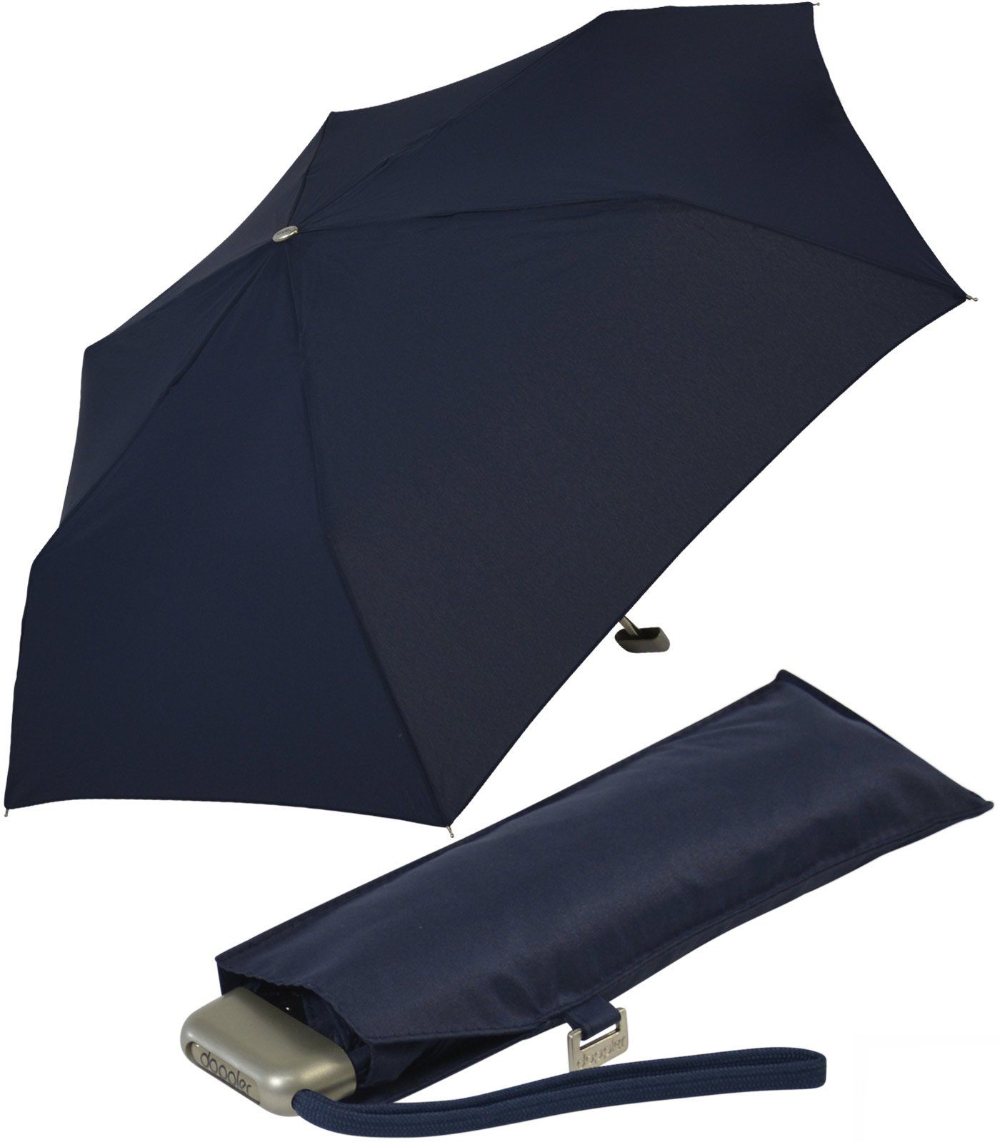 doppler® Langregenschirm ein leichter und flacher Schirm für jede Tasche, dieser treue Begleiter findet überall Platz navy | Stockschirme