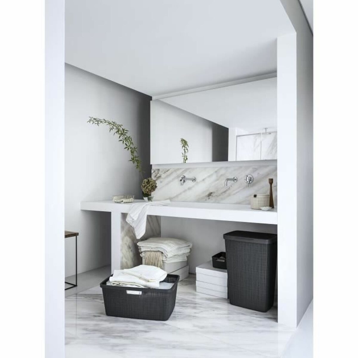 Curver Wäschekorb Mehrzweckkorb Curver Dunkelgrau Jute Kunststoff