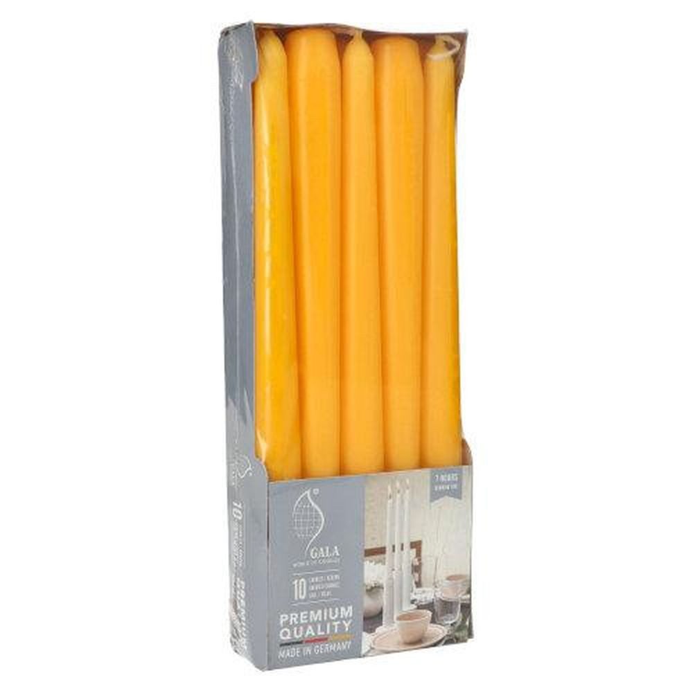 PAPSTAR Tafelkerze 10 Leuchterkerzen Ø 2,3 cm · 25 cm goldgelb