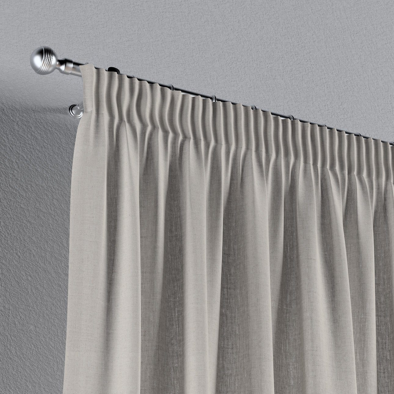 Vorhang Vorhang 130x100 cm, mit Dekoria grau-beige Kräuselband Leinen