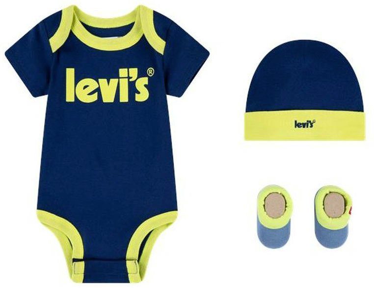 Levi's® Kids Kurzarmbody (Set, 3-tlg) blau-gelb UNISEX Neugeborenen-Geschenkset