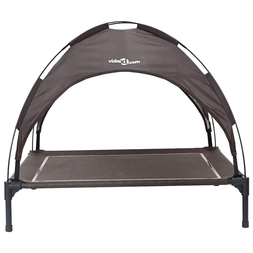 vidaXL Hundekorb 90 x 81 x 80,5 cm Erhöhtes Hunde-Bett mit abnehmbarem Dach Braun L Sta